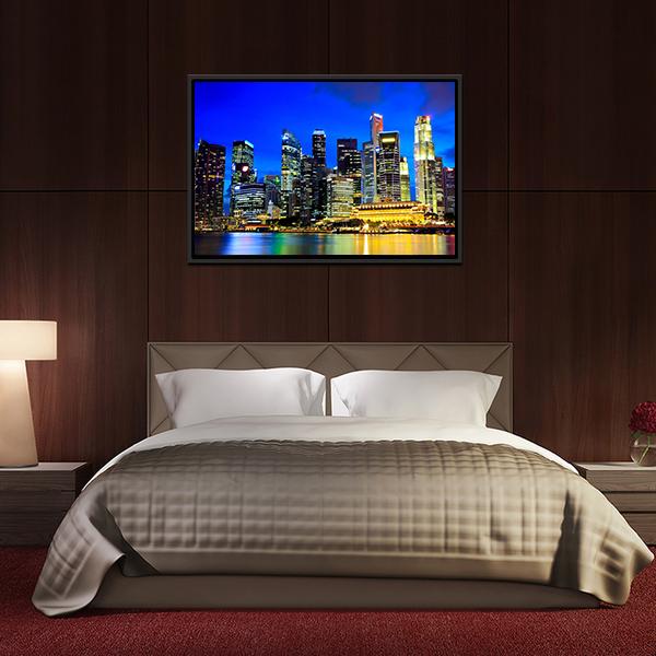 Singapore Skyline Canvas Wall Art-5 Horizontal-Gallery Wrap-22" x 12"-Tiaracle