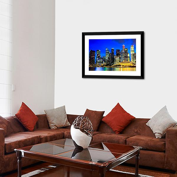 Singapore Skyline Canvas Wall Art-5 Horizontal-Gallery Wrap-22" x 12"-Tiaracle