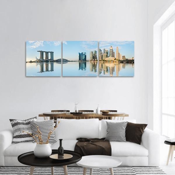 Marina Bay Sands Panoramic Canvas Wall Art-3 Piece-25" x 08"-Tiaracle