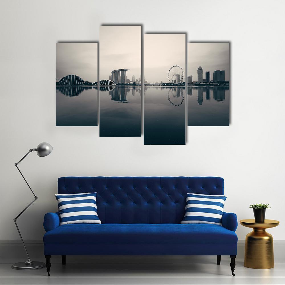Singapore Skyline With Urban Buildings Canvas Wall Art-4 Pop-Gallery Wrap-50" x 32"-Tiaracle