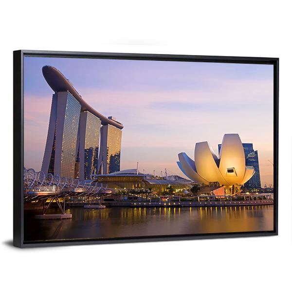 Singapore's Financial District Canvas Wall Art-3 Horizontal-Gallery Wrap-25" x 16"-Tiaracle