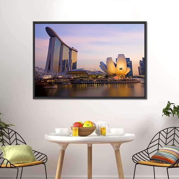 Singapore's Financial District Canvas Wall Art-3 Horizontal-Gallery Wrap-25" x 16"-Tiaracle