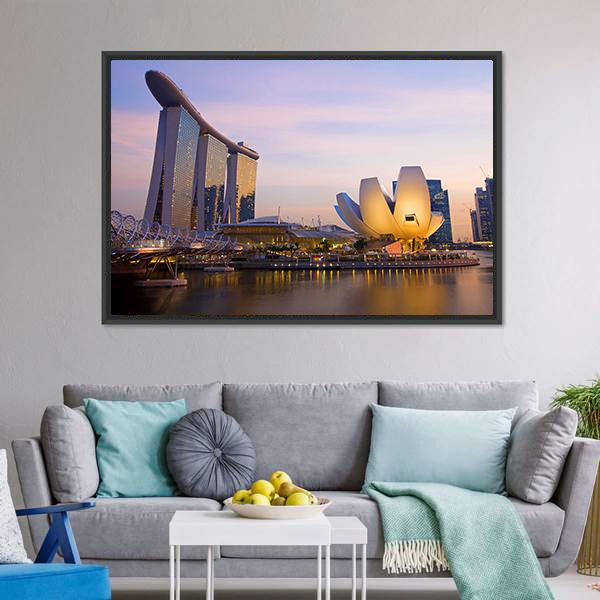 Singapore's Financial District Canvas Wall Art-3 Horizontal-Gallery Wrap-25" x 16"-Tiaracle