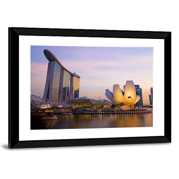Singapore's Financial District Canvas Wall Art-3 Horizontal-Gallery Wrap-25" x 16"-Tiaracle