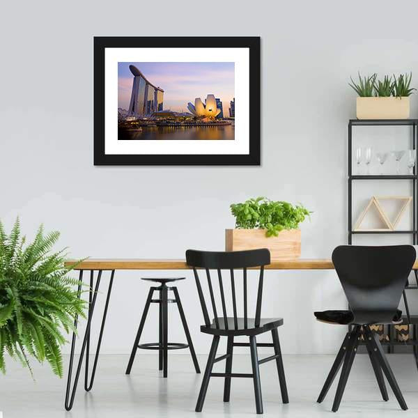 Singapore's Financial District Canvas Wall Art-3 Horizontal-Gallery Wrap-25" x 16"-Tiaracle