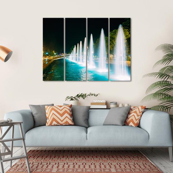 Singing And Dancing Fountains In Batumi Adjara Georgia Canvas Wall Art-4 Horizontal-Gallery Wrap-34" x 24"-Tiaracle