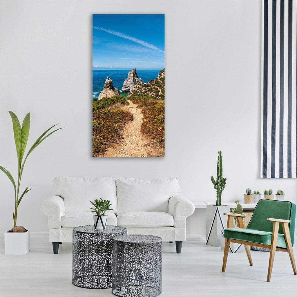 Sintra Ocean Sea Coast In Summer Vertical Canvas Wall Art-1 Vertical-Gallery Wrap-12" x 24"-Tiaracle