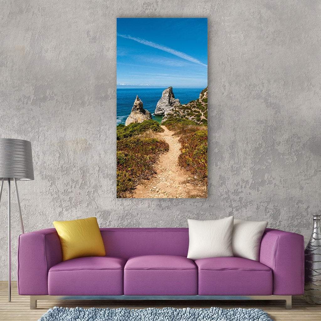Sintra Ocean Sea In Portugal Vertical Canvas Wall Art-3 Vertical-Gallery Wrap-12" x 25"-Tiaracle