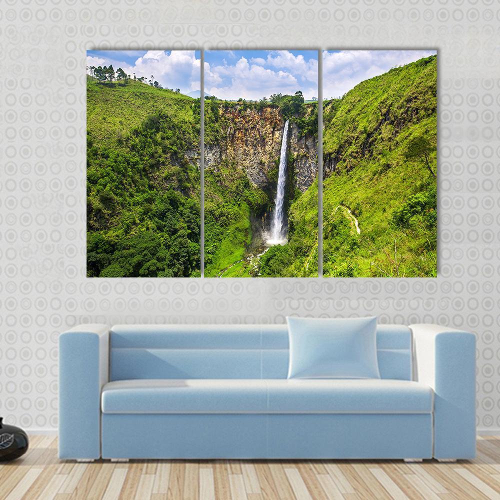 Sipisopiso Waterfall In Northern Sumatra Indonesia Canvas Wall Art-3 Horizontal-Gallery Wrap-37" x 24"-Tiaracle