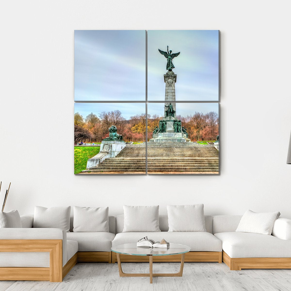 Sir George Etienne Cartier Monument Canvas Wall Art-4 Square-Gallery Wrap-17" x 17"-Tiaracle