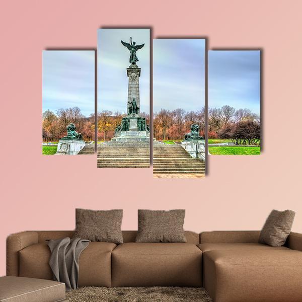 Sir George Etienne Cartier Monument Canvas Wall Art-4 Pop-Gallery Wrap-50" x 32"-Tiaracle