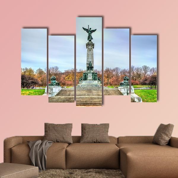 Sir George Etienne Cartier Monument Canvas Wall Art-5 Pop-Gallery Wrap-47" x 32"-Tiaracle