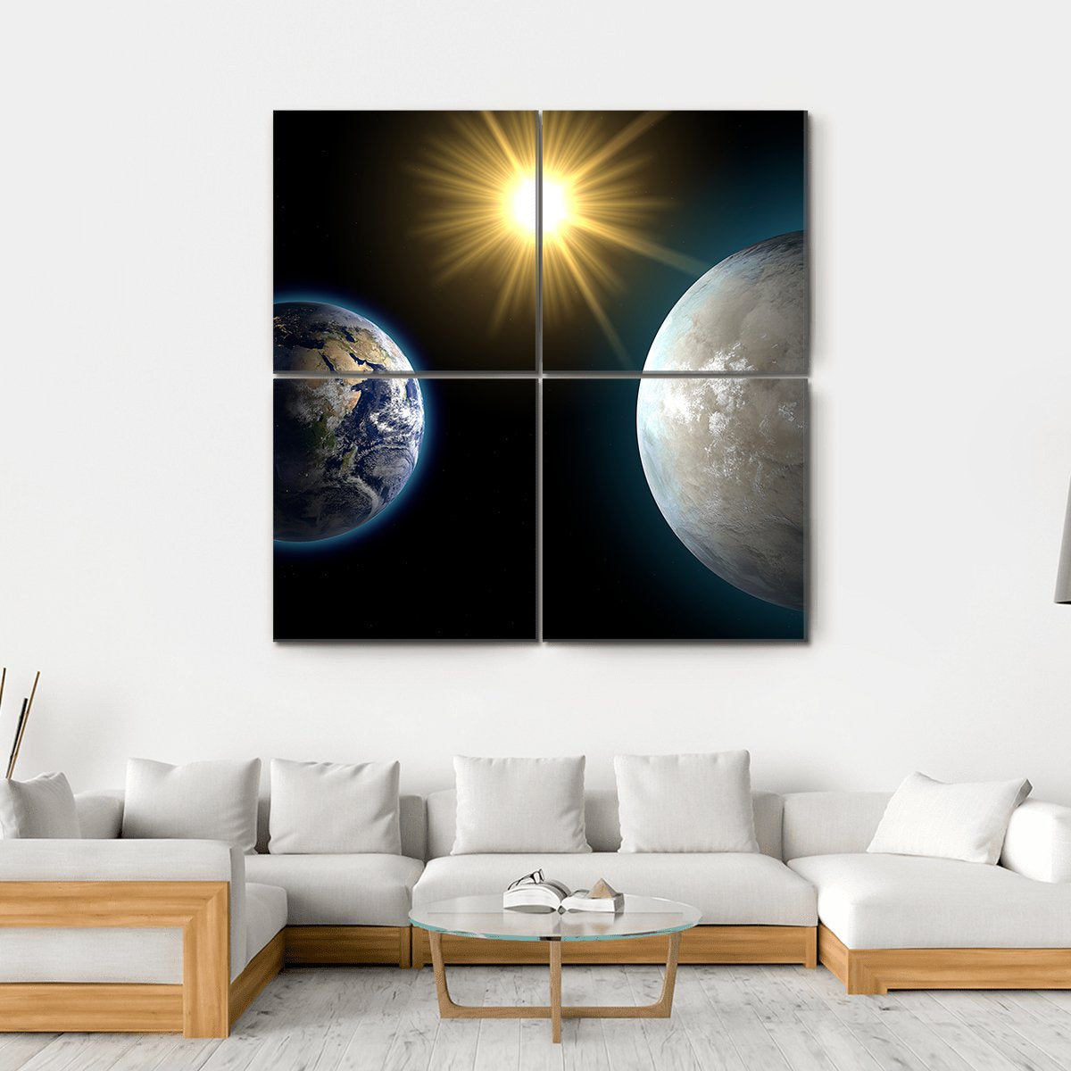 Sister Planet Comparison Canvas Wall Art-4 Square-Gallery Wrap-17" x 17"-Tiaracle