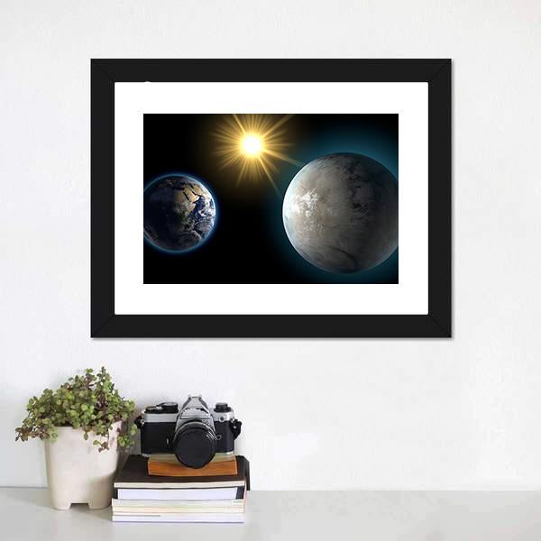 Sister Planet Comparison Canvas Wall Art-5 Horizontal-Gallery Wrap-22" x 12"-Tiaracle