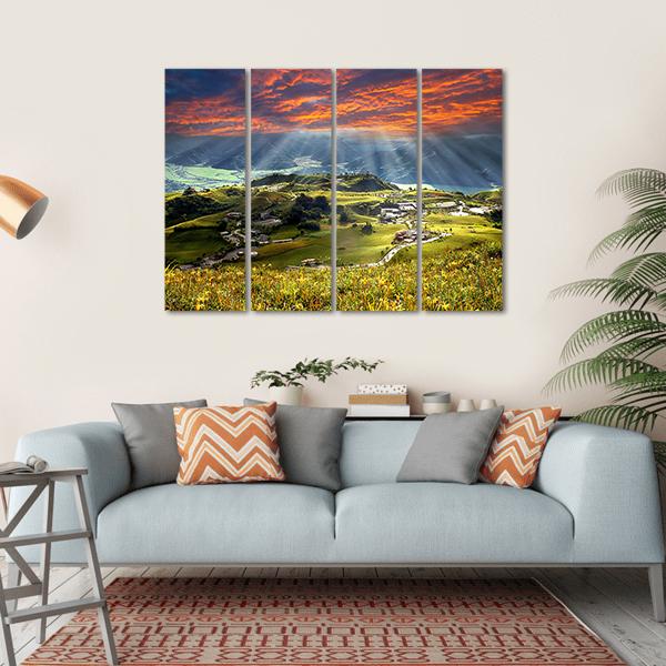 Sixty Stone Mountain Canvas Wall Art-4 Horizontal-Gallery Wrap-34" x 24"-Tiaracle