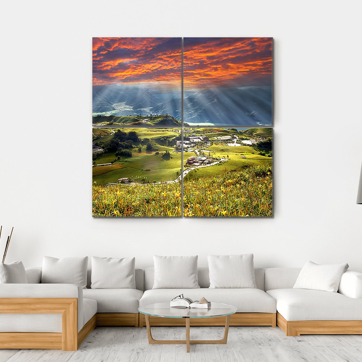Sixty Stone Mountain Canvas Wall Art-4 Square-Gallery Wrap-17" x 17"-Tiaracle