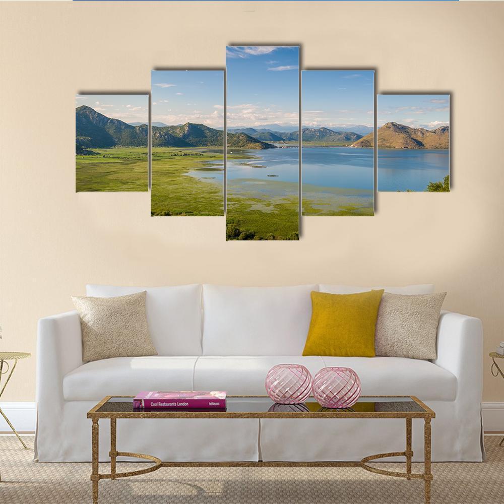 Skadar Lake In Montenegro Canvas Wall Art-5 Star-Gallery Wrap-62" x 32"-Tiaracle