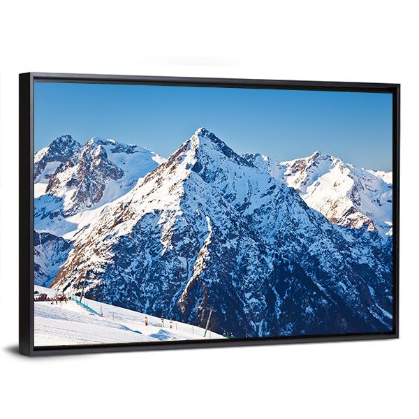Ski Resort &amp; French Alps Canvas Wall Art-3 Horizontal-Gallery Wrap-25" x 16"-Tiaracle