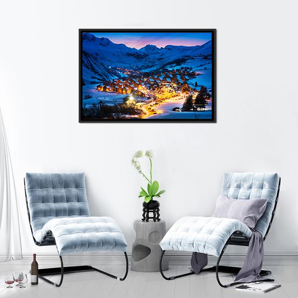 Ski Resort French Alps Canvas Wall Art-5 Horizontal-Gallery Wrap-22" x 12"-Tiaracle
