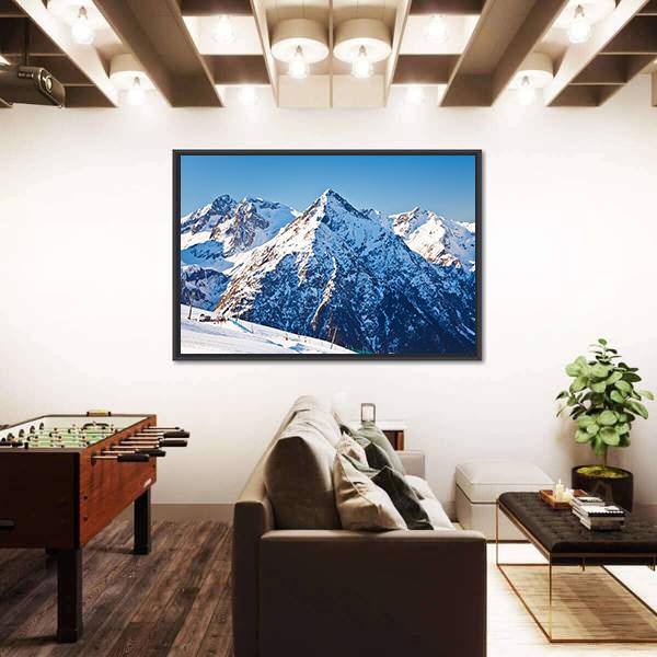 Ski Resort &amp; French Alps Canvas Wall Art-3 Horizontal-Gallery Wrap-25" x 16"-Tiaracle