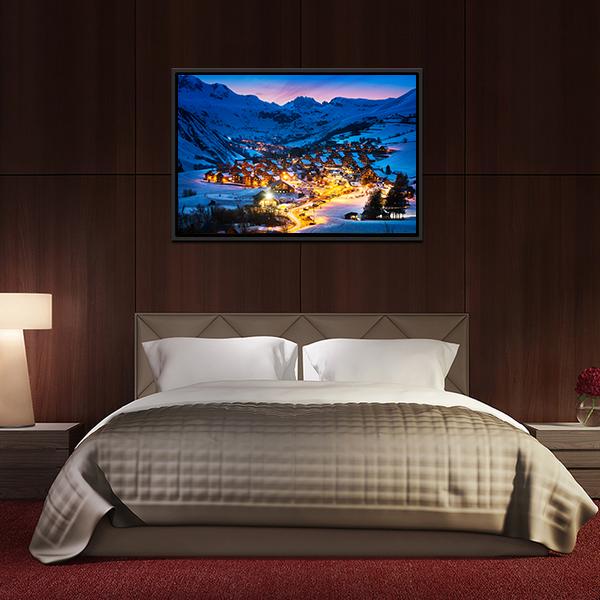 Ski Resort French Alps Canvas Wall Art-5 Horizontal-Gallery Wrap-22" x 12"-Tiaracle