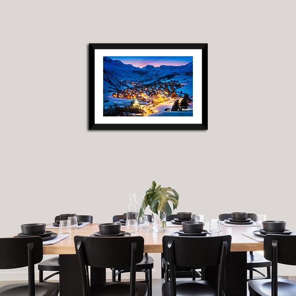 Ski Resort French Alps Canvas Wall Art-5 Horizontal-Gallery Wrap-22" x 12"-Tiaracle
