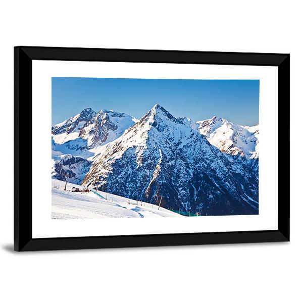 Ski Resort &amp; French Alps Canvas Wall Art-3 Horizontal-Gallery Wrap-25" x 16"-Tiaracle