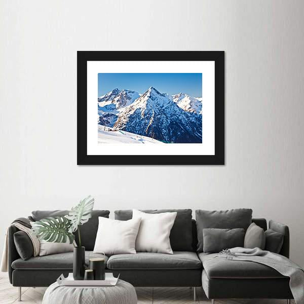 Ski Resort &amp; French Alps Canvas Wall Art-3 Horizontal-Gallery Wrap-25" x 16"-Tiaracle