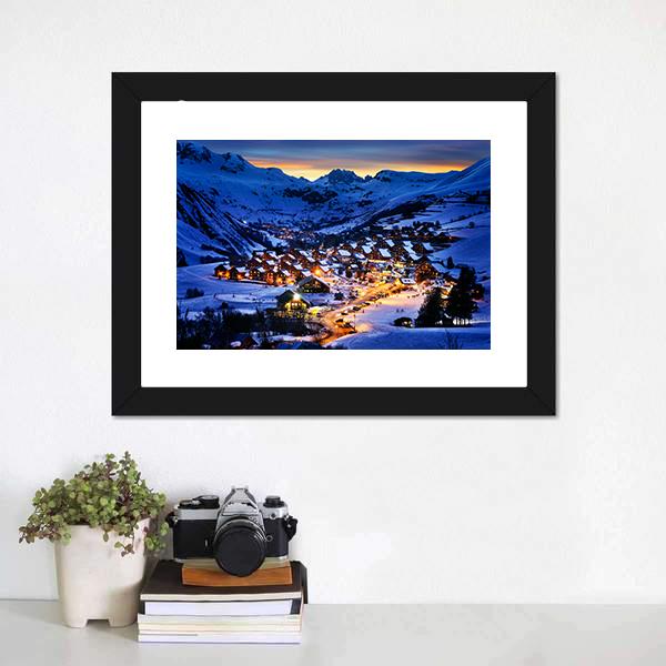 Ski Resort In Winter France Canvas Wall Art-5 Horizontal-Gallery Wrap-22" x 12"-Tiaracle
