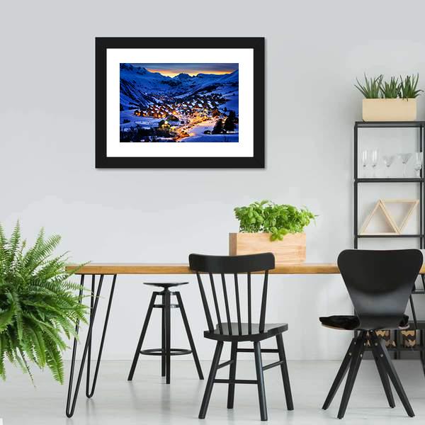 Ski Resort In Winter France Canvas Wall Art-5 Horizontal-Gallery Wrap-22" x 12"-Tiaracle