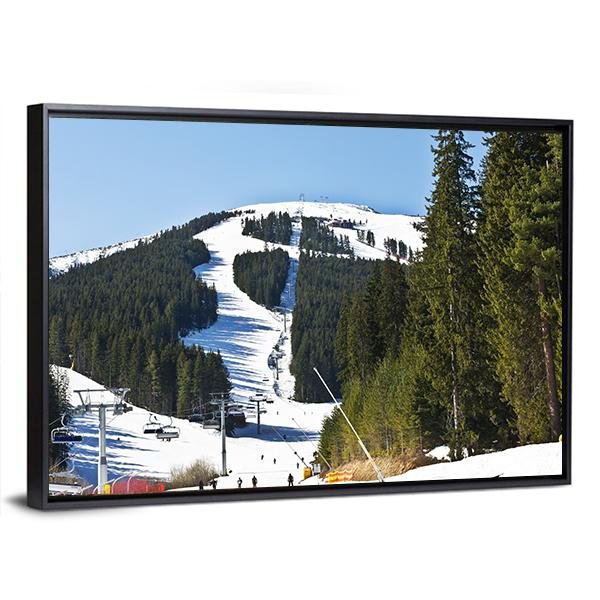 Ski Slope At Winter Resort Bansko Canvas Wall Art-3 Horizontal-Gallery Wrap-25" x 16"-Tiaracle