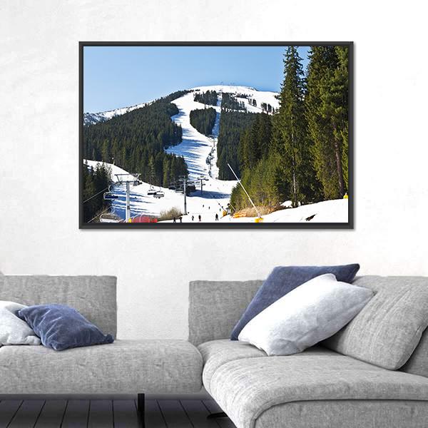 Ski Slope At Winter Resort Bansko Canvas Wall Art-3 Horizontal-Gallery Wrap-25" x 16"-Tiaracle