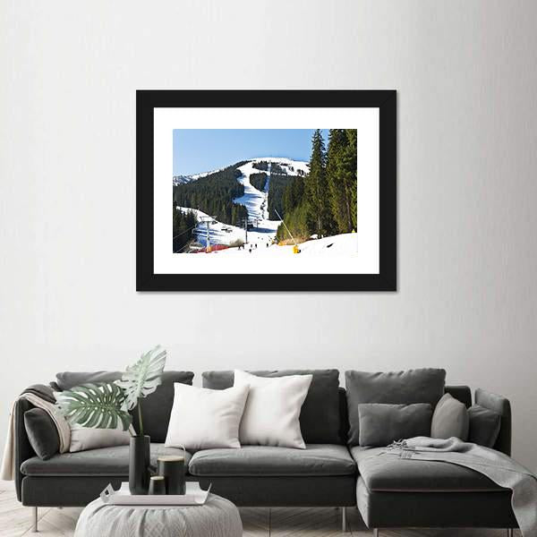 Ski Slope At Winter Resort Bansko Canvas Wall Art-3 Horizontal-Gallery Wrap-25" x 16"-Tiaracle