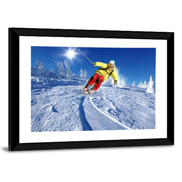 Skier Skiing Downhill Canvas Wall Art-5 Horizontal-Gallery Wrap-22" x 12"-Tiaracle