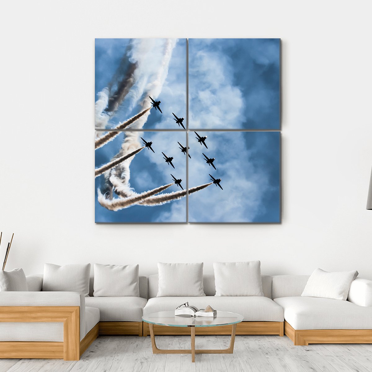 Sky Fighters Airshow Canvas Wall Art-4 Square-Gallery Wrap-17" x 17"-Tiaracle