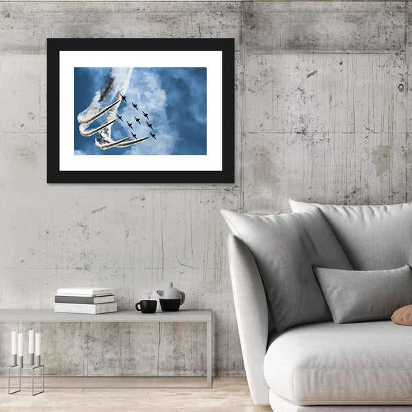 Sky Fighters Airshow Canvas Wall Art-3 Horizontal-Gallery Wrap-25" x 16"-Tiaracle