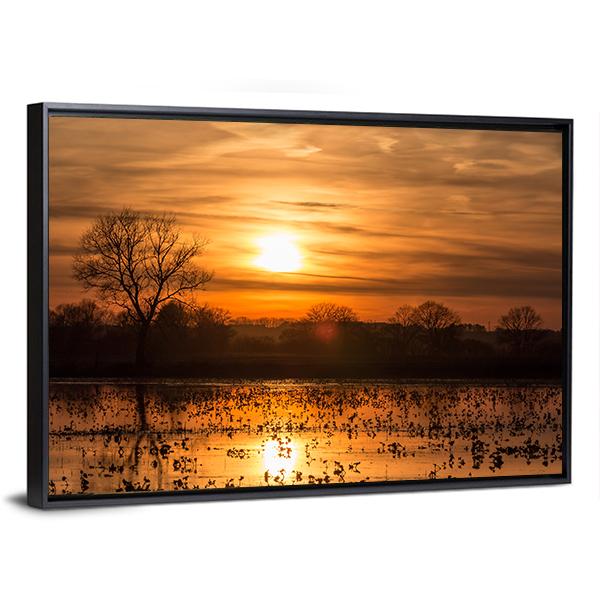 Sky Over Sea At Sunset Canvas Wall Art-3 Horizontal-Gallery Wrap-25" x 16"-Tiaracle