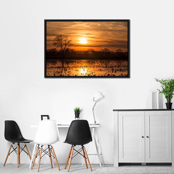Sky Over Sea At Sunset Canvas Wall Art-3 Horizontal-Gallery Wrap-25" x 16"-Tiaracle
