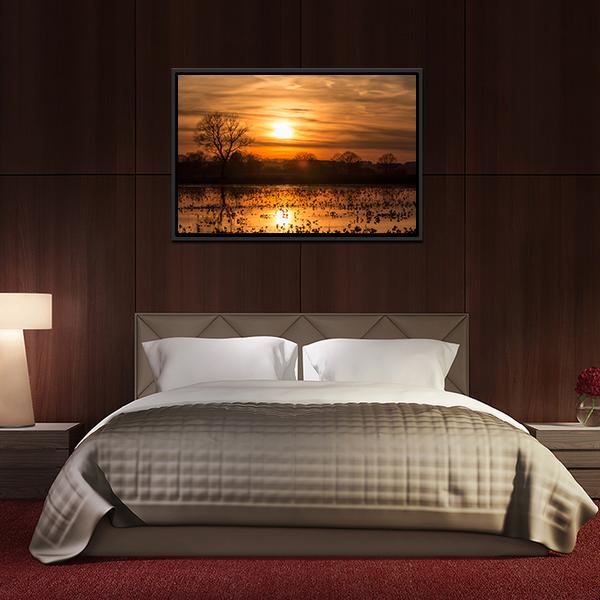 Sky Over Sea At Sunset Canvas Wall Art-3 Horizontal-Gallery Wrap-25" x 16"-Tiaracle