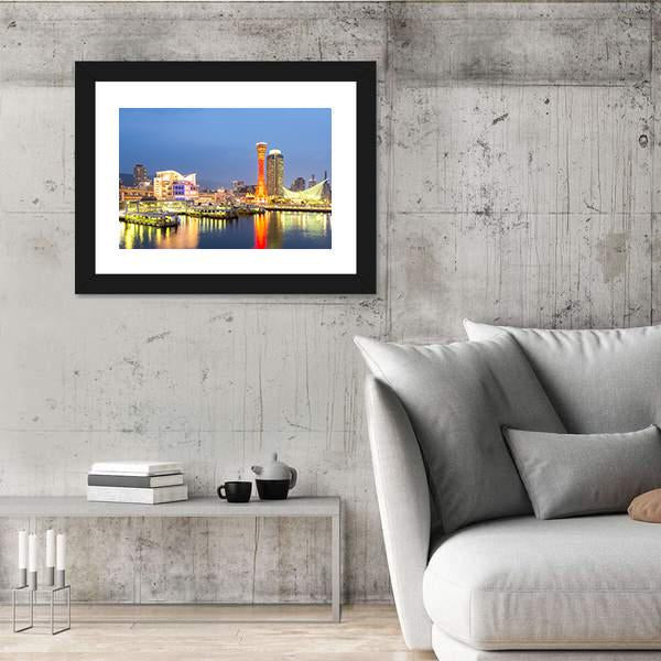 Skyline And Port Of Kobe Tower Kansai Canvas Wall Art-3 Horizontal-Gallery Wrap-25" x 16"-Tiaracle