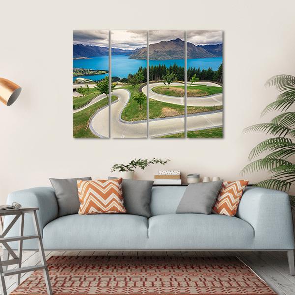 Skyline Luge Queenstown Canvas Wall Art-4 Horizontal-Gallery Wrap-34" x 24"-Tiaracle