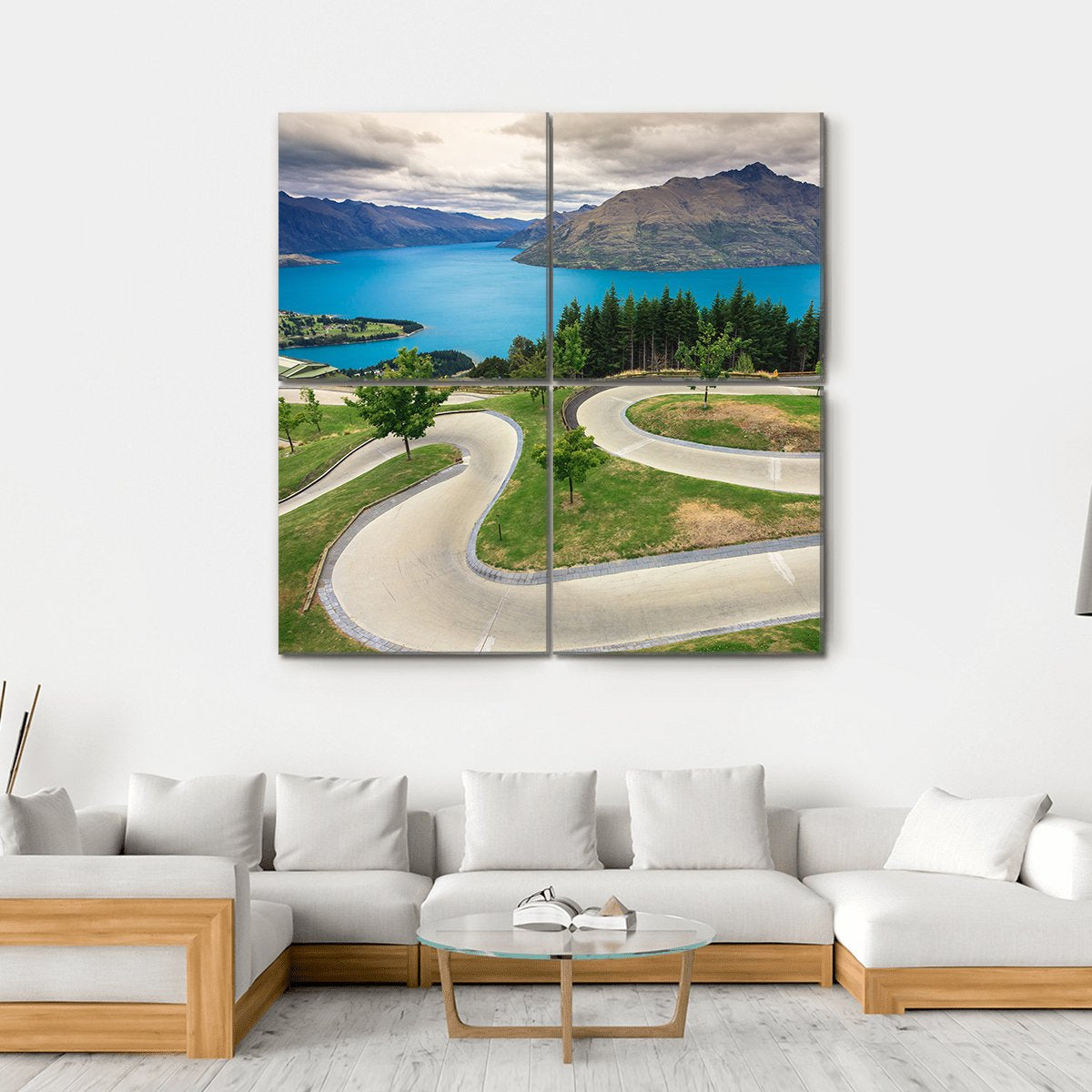 Skyline Luge Queenstown Canvas Wall Art-4 Square-Gallery Wrap-17" x 17"-Tiaracle