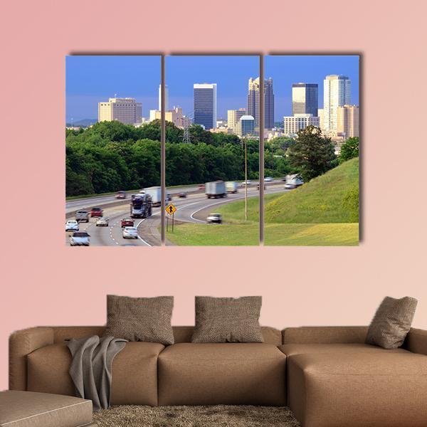 Skyline Of Alabama Canvas Wall Art-3 Horizontal-Gallery Wrap-37" x 24"-Tiaracle
