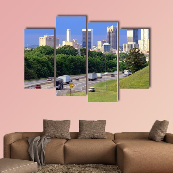 Skyline Of Alabama Canvas Wall Art-4 Pop-Gallery Wrap-50" x 32"-Tiaracle