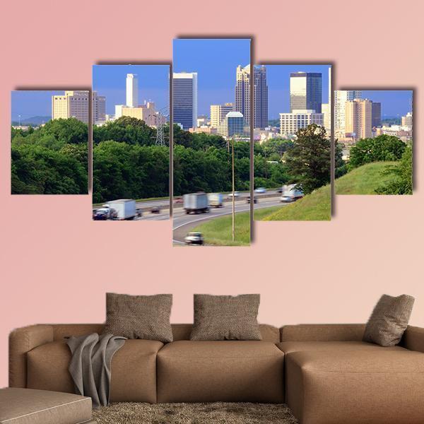 Skyline Of Alabama Canvas Wall Art-5 Star-Gallery Wrap-62" x 32"-Tiaracle