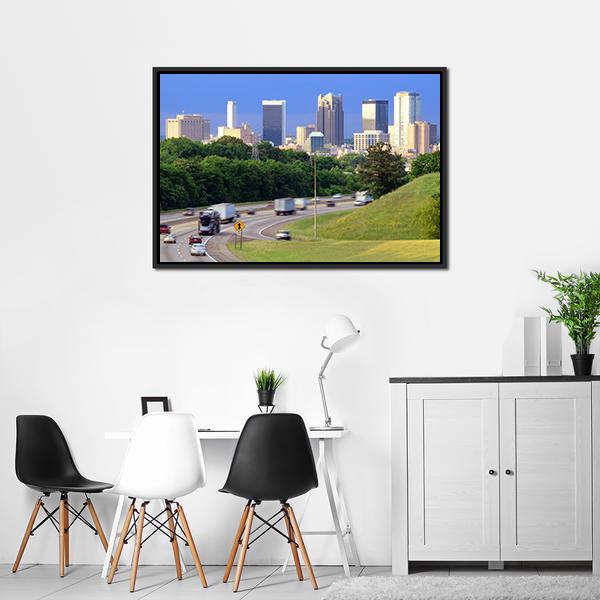 Skyline Of Alabama Panoramic Canvas Wall Art-1 Piece-36" x 12"-Tiaracle
