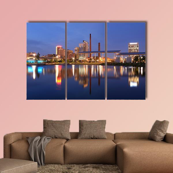 Skyline Of Birmingham Alabama From Railroad Park Canvas Wall Art-3 Horizontal-Gallery Wrap-37" x 24"-Tiaracle
