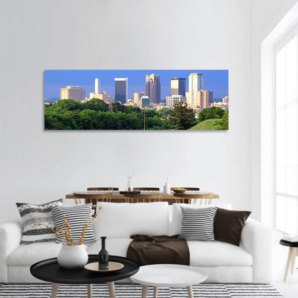 Skyline Of Alabama Panoramic Canvas Wall Art-3 Piece-25" x 08"-Tiaracle