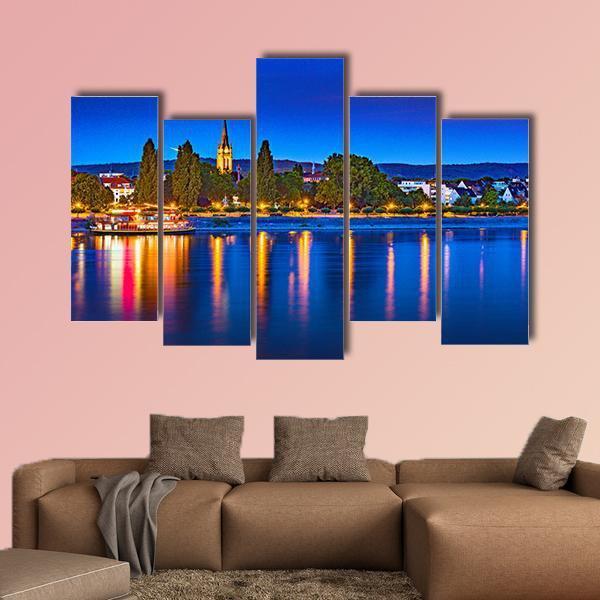 Skyline Of Bonn In Germany Canvas Wall Art-5 Pop-Gallery Wrap-47" x 32"-Tiaracle