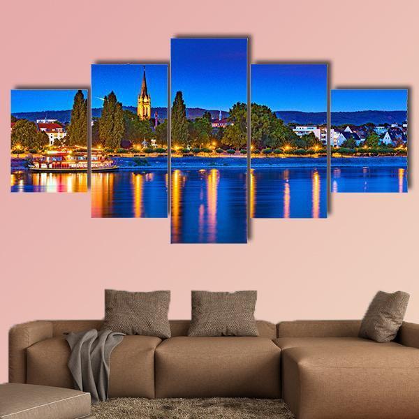 Skyline Of Bonn In Germany Canvas Wall Art-5 Star-Gallery Wrap-62" x 32"-Tiaracle